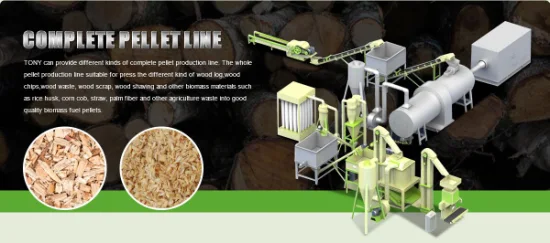 Linea di produzione di combustibile da biomassa ad alta efficienza, legno, segatura, pellet di paglia